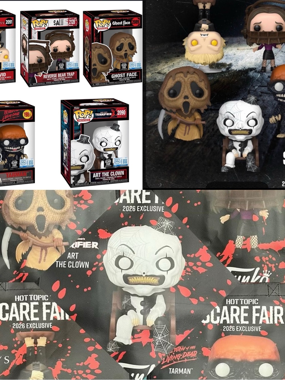Entire Hot Topic Scare Fair Funko Pop 2026 Set And ALL 5 Tote Bags included ASAP